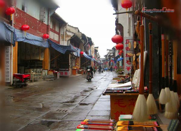 Brush shops at Tunxi Ancient Street in Huangshan